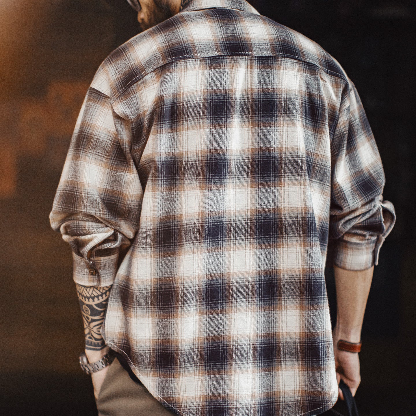 MADEN Plaid Zip-Up Shacket - Cotton 100%