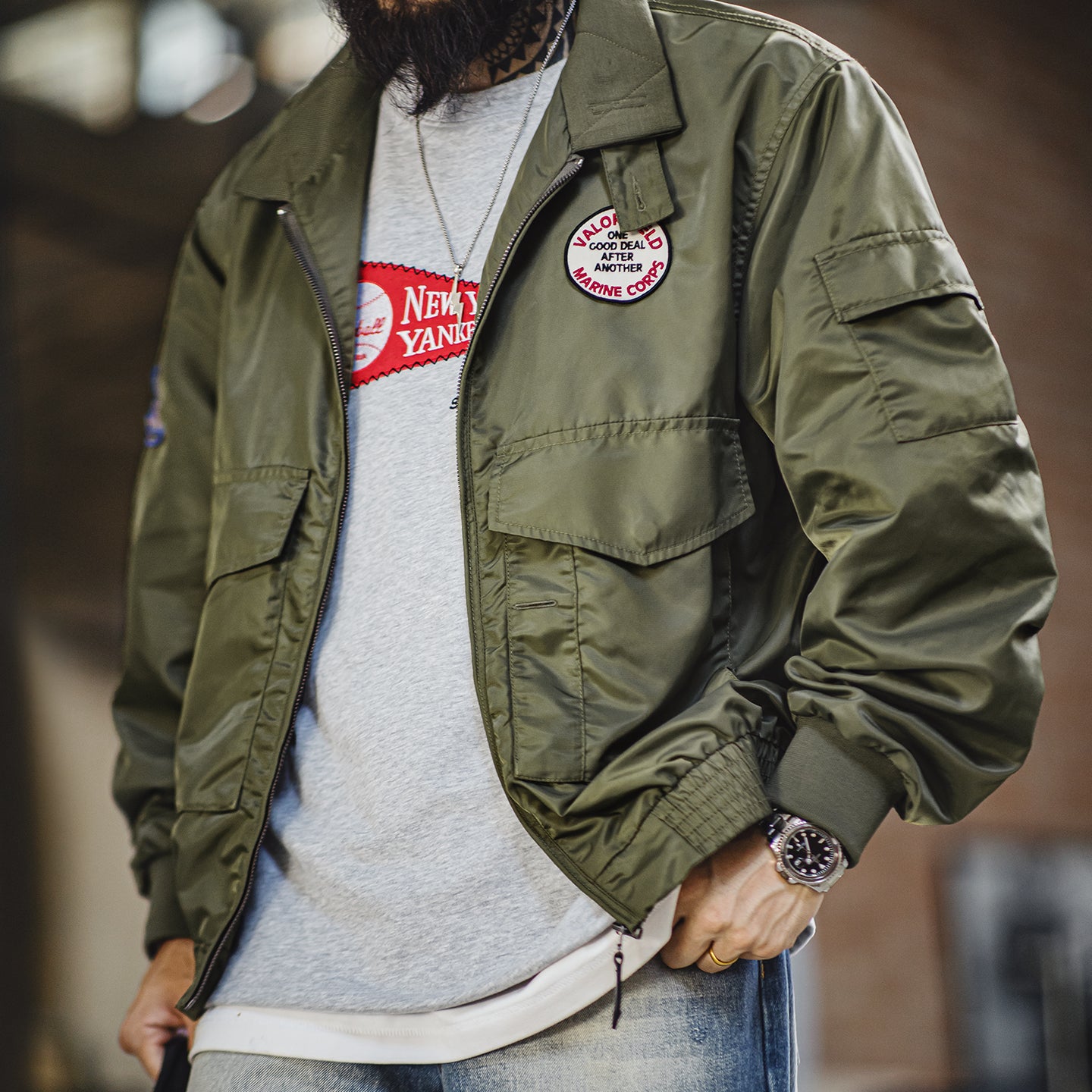 MADEN Armeegrüne Black Panther Jacke