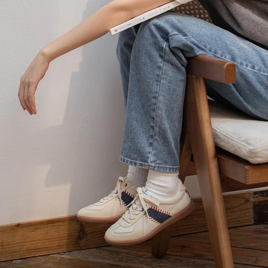 Giày sneaker da trắng tối giản retro MADEN cổ thấp