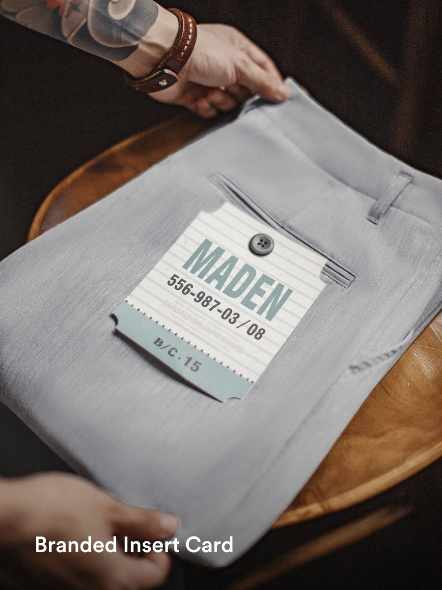 MADEN Men's Classic Pinstripe Heather Wrinkle-Resistant Straight-Leg Pants