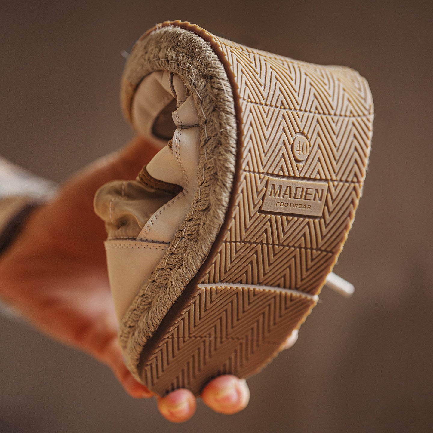 MADEN Straw-Woven German Trainer Sneakers for Men