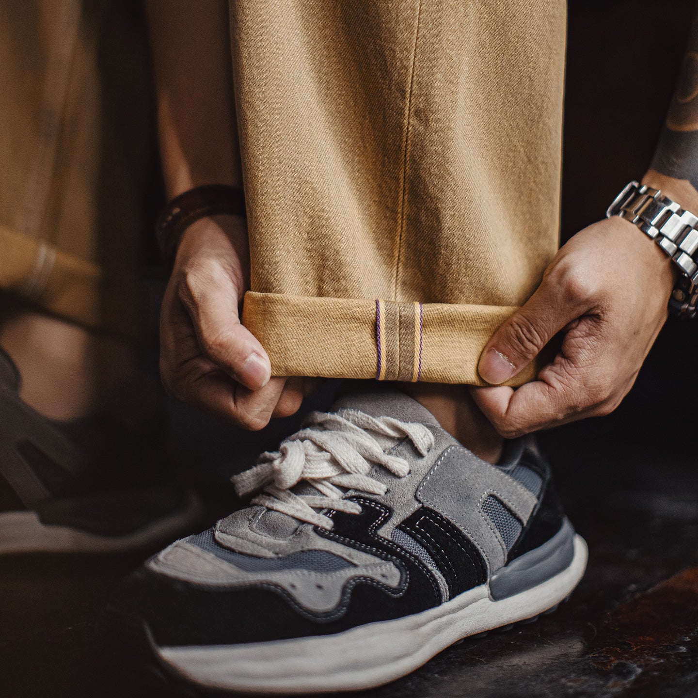 MADEN Washed Coffee Jeans