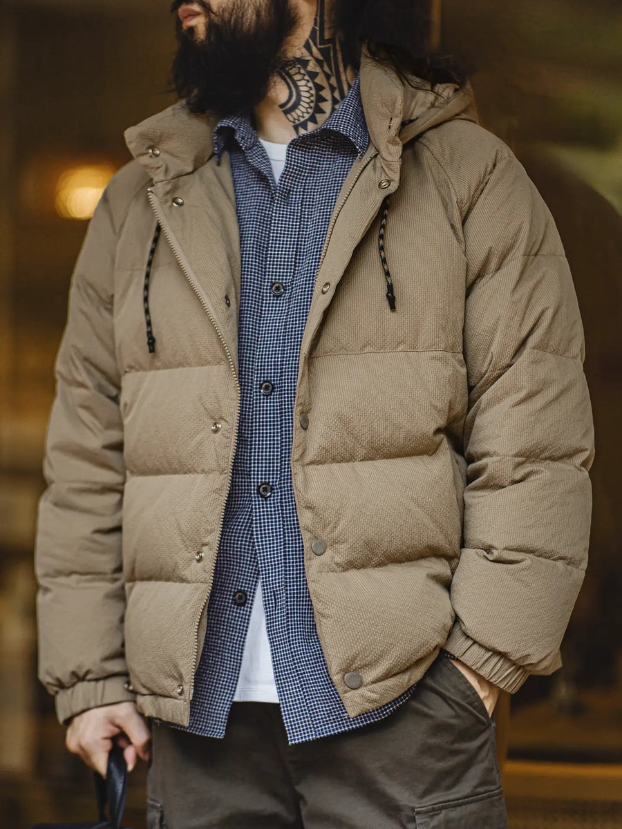 Doudoune matelassée Maden 90 en duvet de canard blanc, épaisse et chaude, à capuche, pour homme. Tissu haute densité. Vêtements d'extérieur chauds pour l'hiver. 