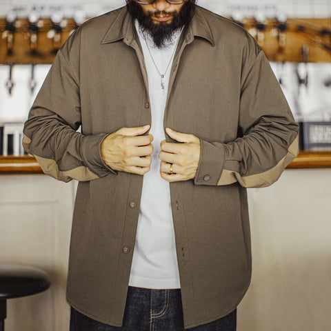 MADEN Safari Shirt Jacket With Elbow Patches