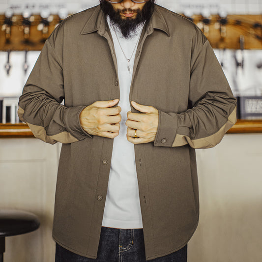 MADEN Safari Shirt Jacket With Elbow Patches