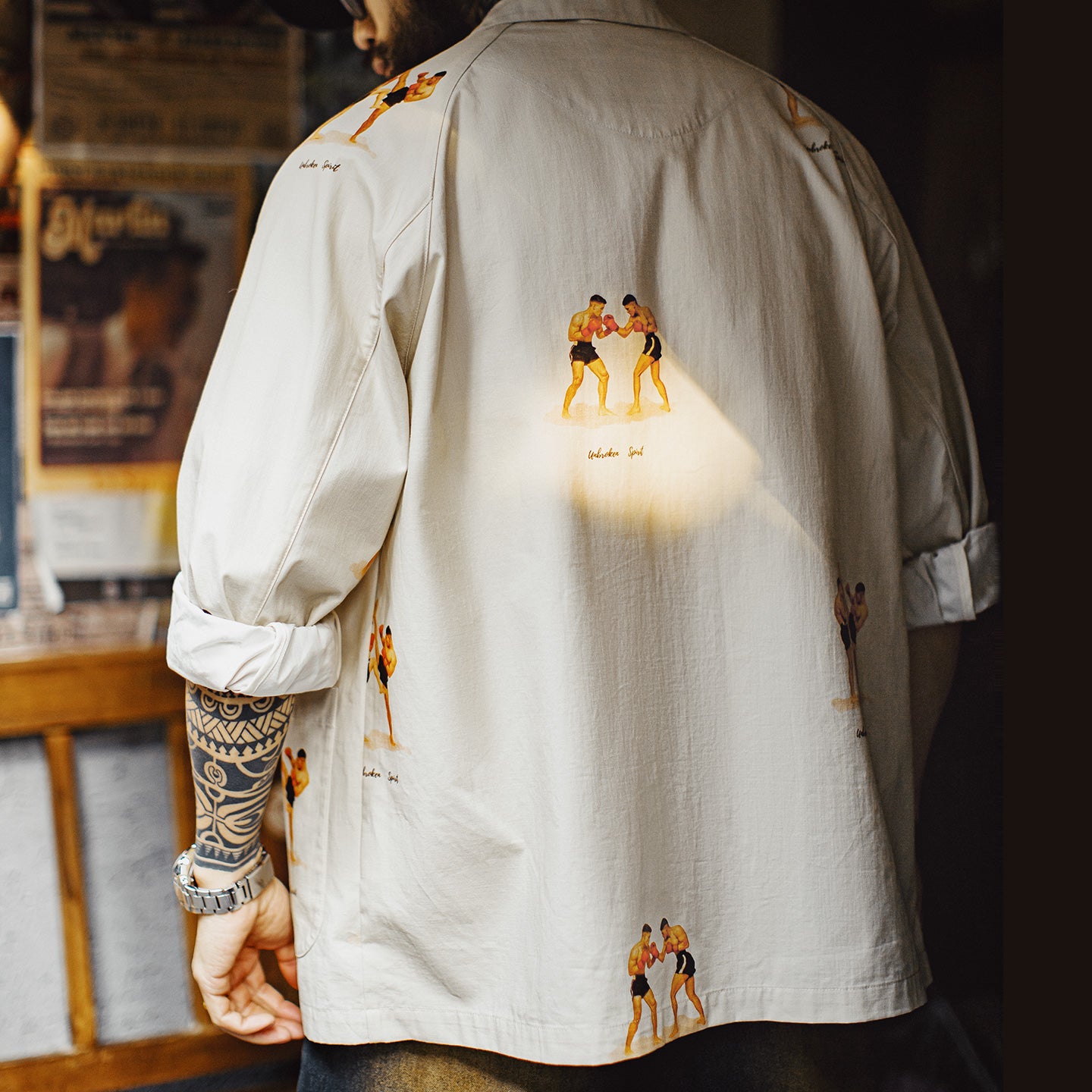 MADEN Fighter Prints Casual Blazer-Hemd