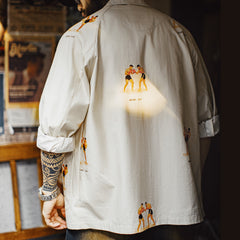 MADEN Fighter Prints Casual Blazer-Hemd