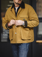 MADEN Corduroy Collar Safari Jacket with Big Pockets thumbnail