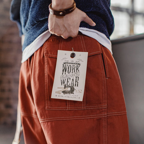 MADEN Contrast-Stitch Cargo Pants