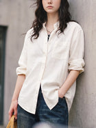 MADEN Women's Cotton Classic Fit Long-Sleeve Button-Down Shirt thumbnail