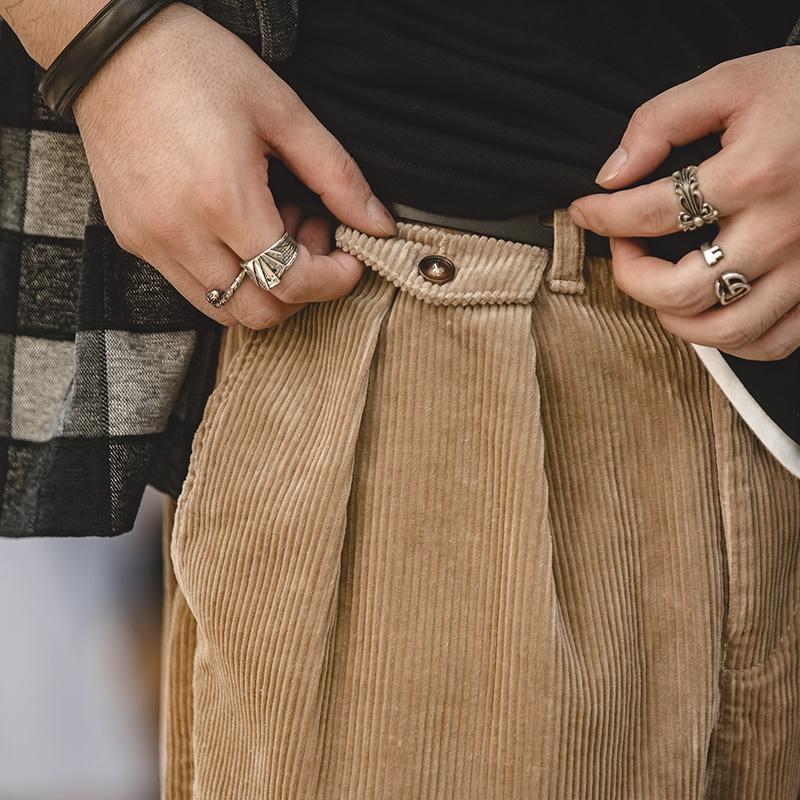 MADEN Herren Retro Cordhose mit geradem Bein, Freizeit