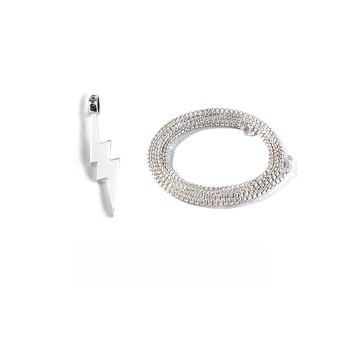 Dây chuyền mặt dây chuyền còi sét bạc 925 MADEN – Dây đeo áo len cho nam nữ (Tặng kèm dây da miễn phí)