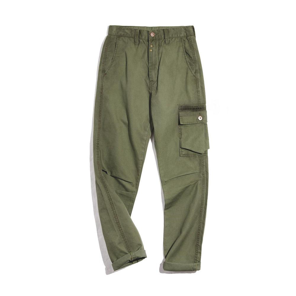 MADEN Men’s Cargo Pants – 100% Cotton Army Green Tactical Trousers