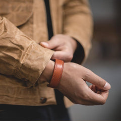 MADEN Vegetable-Tanned Genuine Leather Couple Bracelet