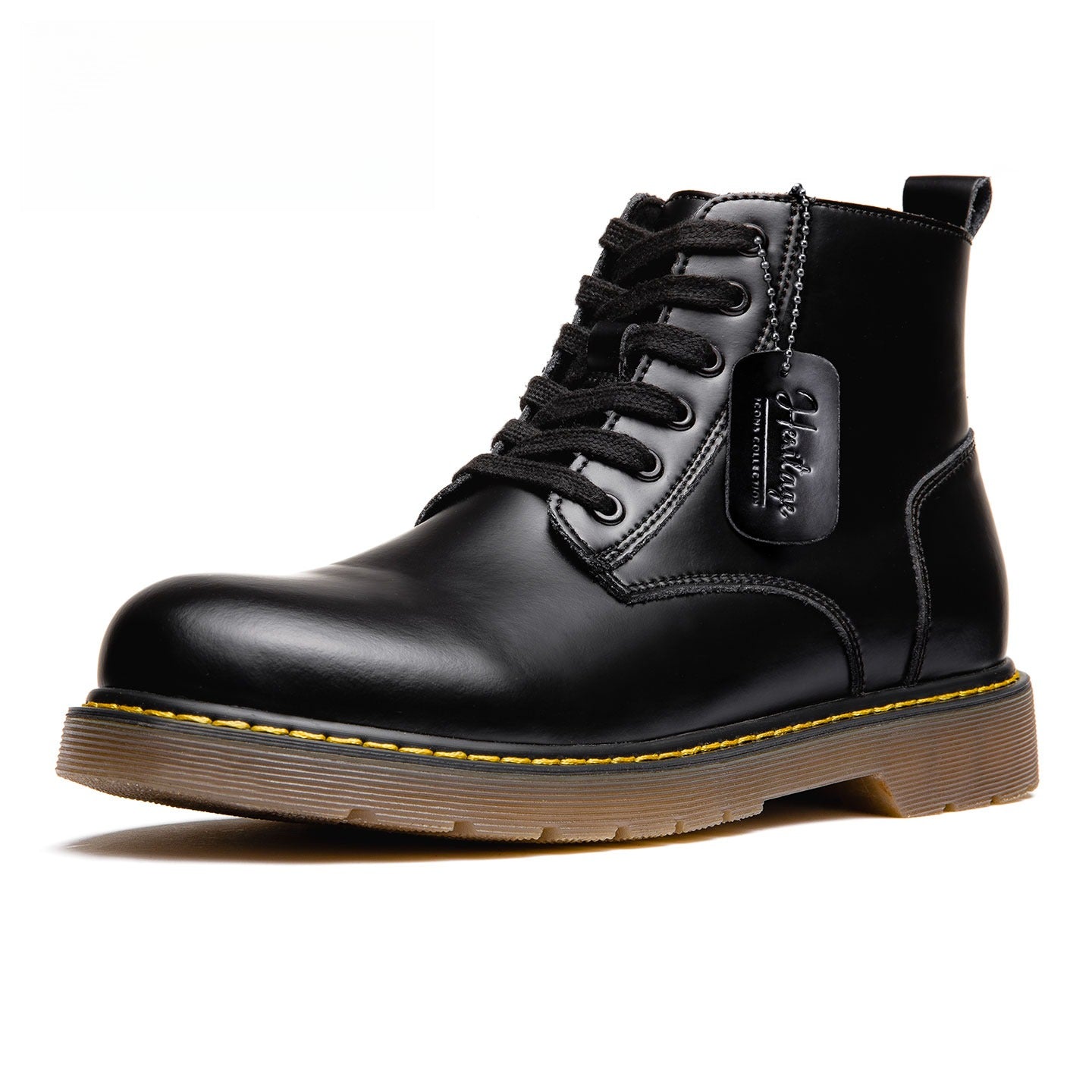 MADEN 6-Loch Weiche Leder Kampfstiefel bis zur Mitte der Wade