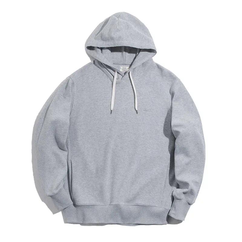 Sudaderas con capucha grises retro MADEN para hombre, sudadera básica de color sólido, sudadera con capucha holgada casual, suéter de otoño