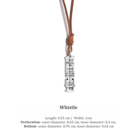 Dây chuyền mặt dây chuyền còi sét bạc 925 MADEN – Dây đeo áo len cho nam nữ (Tặng kèm dây da miễn phí)