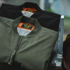 MADEN Herren Schwergewicht Baumwoll Ma-1 Bomberjacke