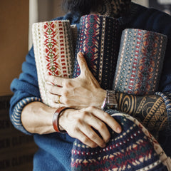 MADEN Fair Isle Strickschal- und Mützenset