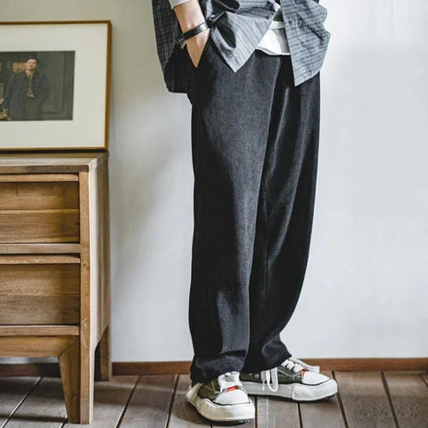 MADEN Men’s Chenille Pants – Drapey Straight-Leg, Easy-Care