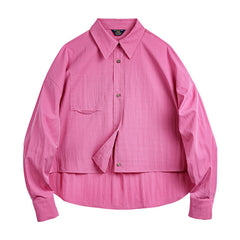 MADEN Women's Vintage Pink Oversized Shirt