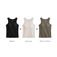 MADEN Damen Tanktop mit integriertem BH