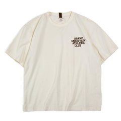 MADEN Flockdruck Buchstaben Schwere Baumwoll T-Shirt