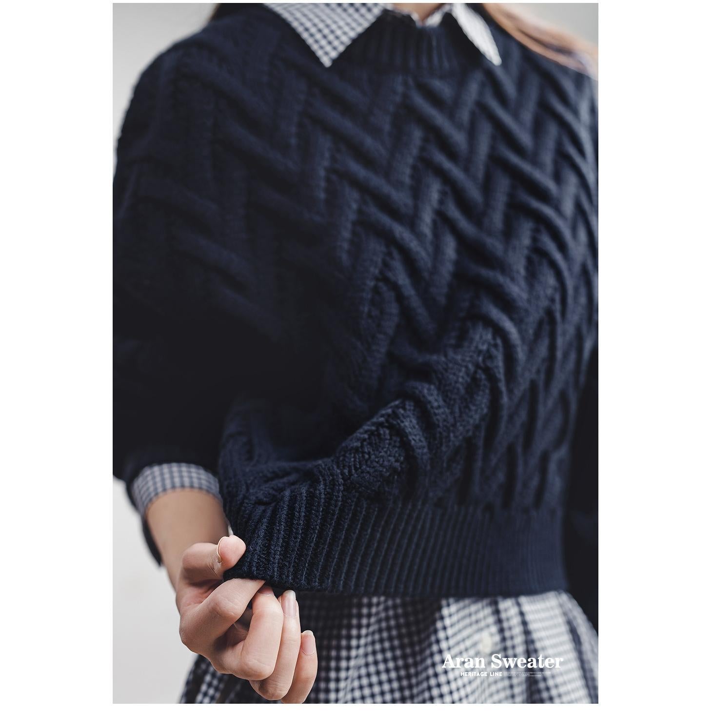 MADEN Damen Zopfstrick Pullover