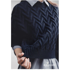 MADEN Damen Zopfstrick Pullover