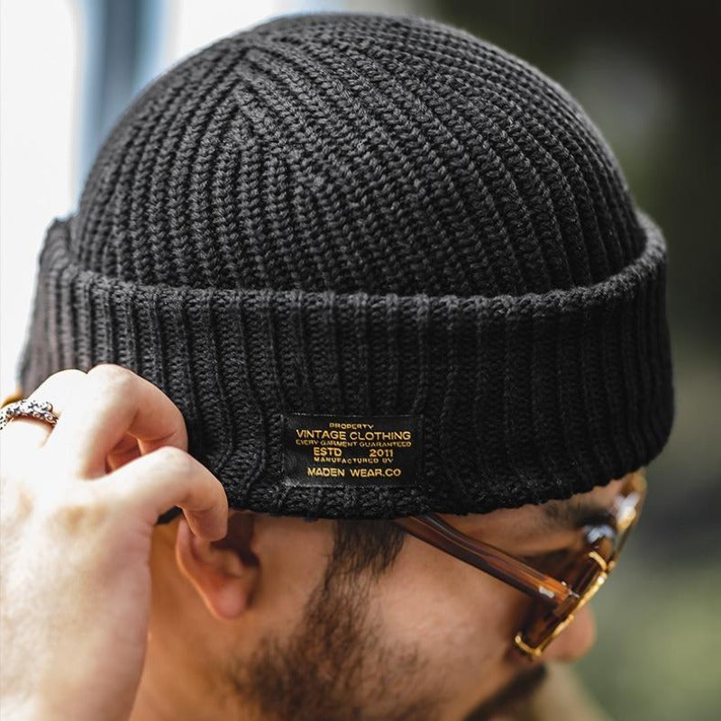 MADEN Schwerer Rippenstrick Balaclava Beanie Mütze
