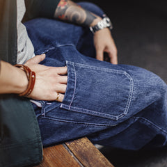 Jeans de mezclilla lavados Slub MADEN