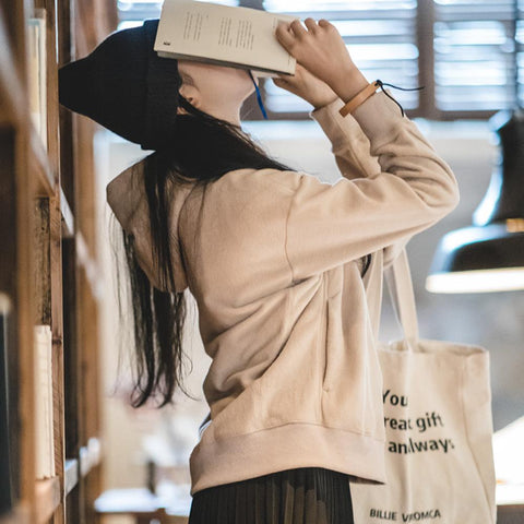 MADEN Dickes, warmes Kapuzensweatshirt für Damen, doppelseitiges Polarfleece, weiches und bequemes Oberbekleidungsstück für Herbst und Winter 