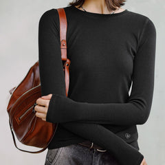 MADEN Knitted Slim Fit Long Sleeve Tee