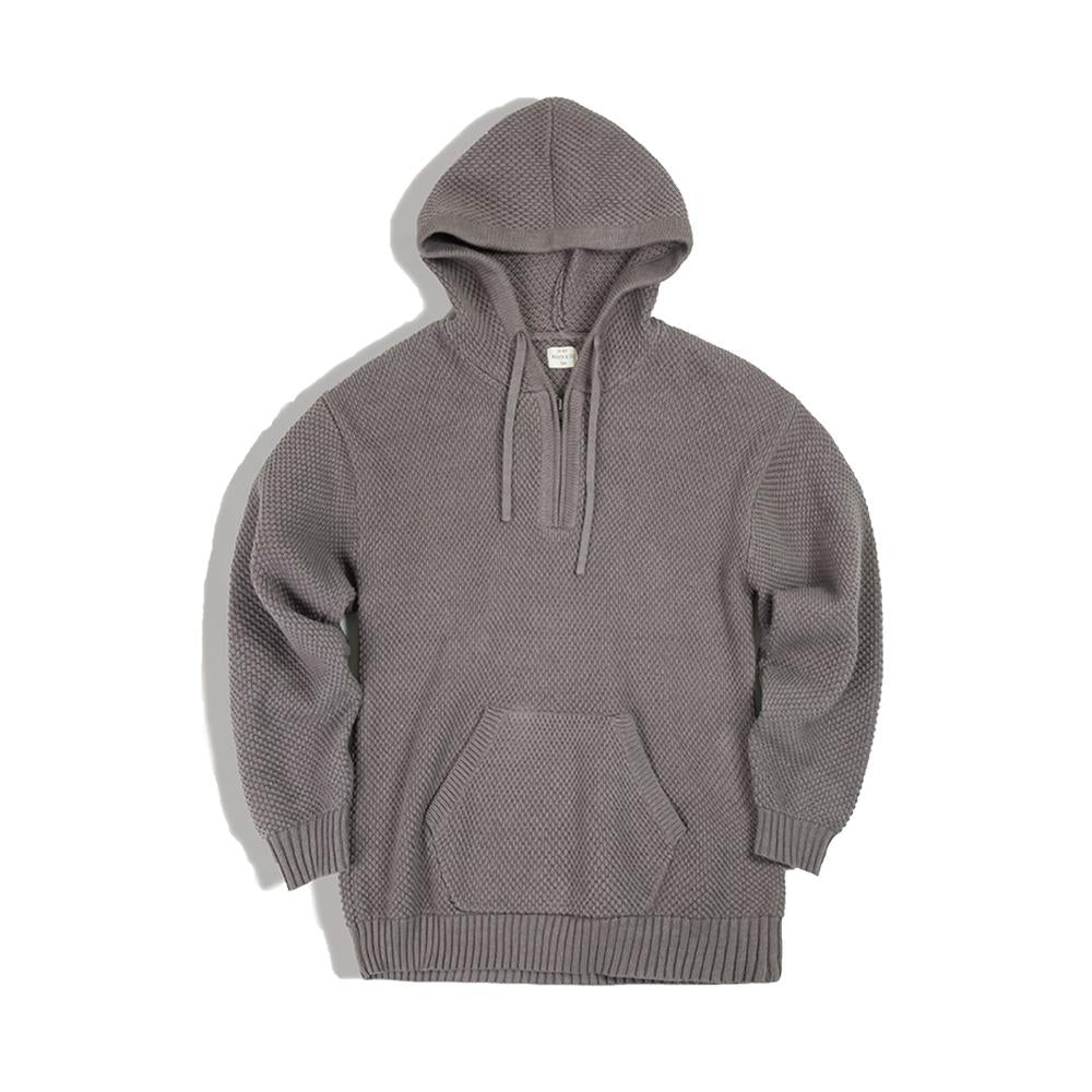Sudadera de punto con media cremallera para hombre MADEN – Suéter grueso y casual con capucha y diseño de piña