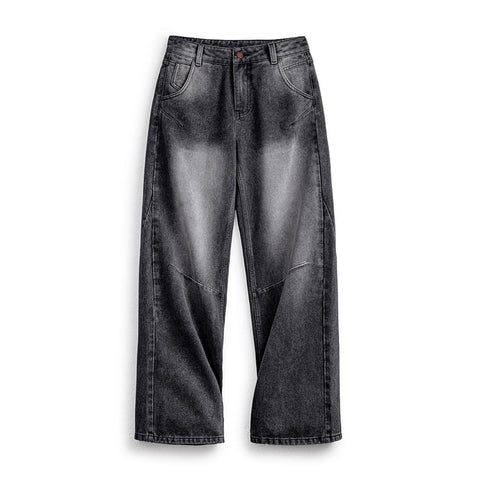 MADEN 3D-Cut Black Jeans for Women Mid-waist Straight Pants Spring and Fall Season Casual Trousers Streetwear Jeans