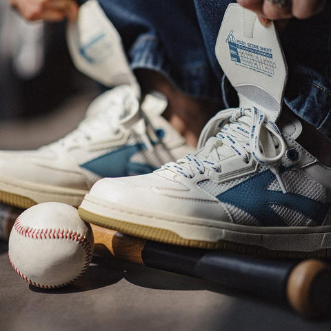 MADEN Summer New Classic White Sneakers - Men's Slip-On Perforated Breathable Retro American Street Style Casual Shoes