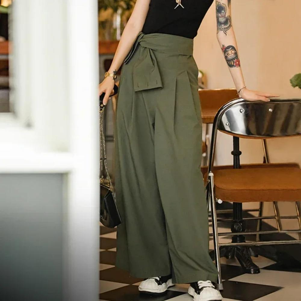 Maden Retro Series High Waist Wide-Leg Casual Pants