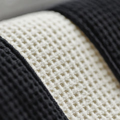 MADEN レトロ刺繍入りワッフル編み厚手V首長袖プルオーバーシャツ