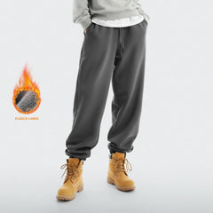 Pantalon de jogging chaud et confortable en polaire épaisse MADEN pour femme, taille haute, gris foncé. 