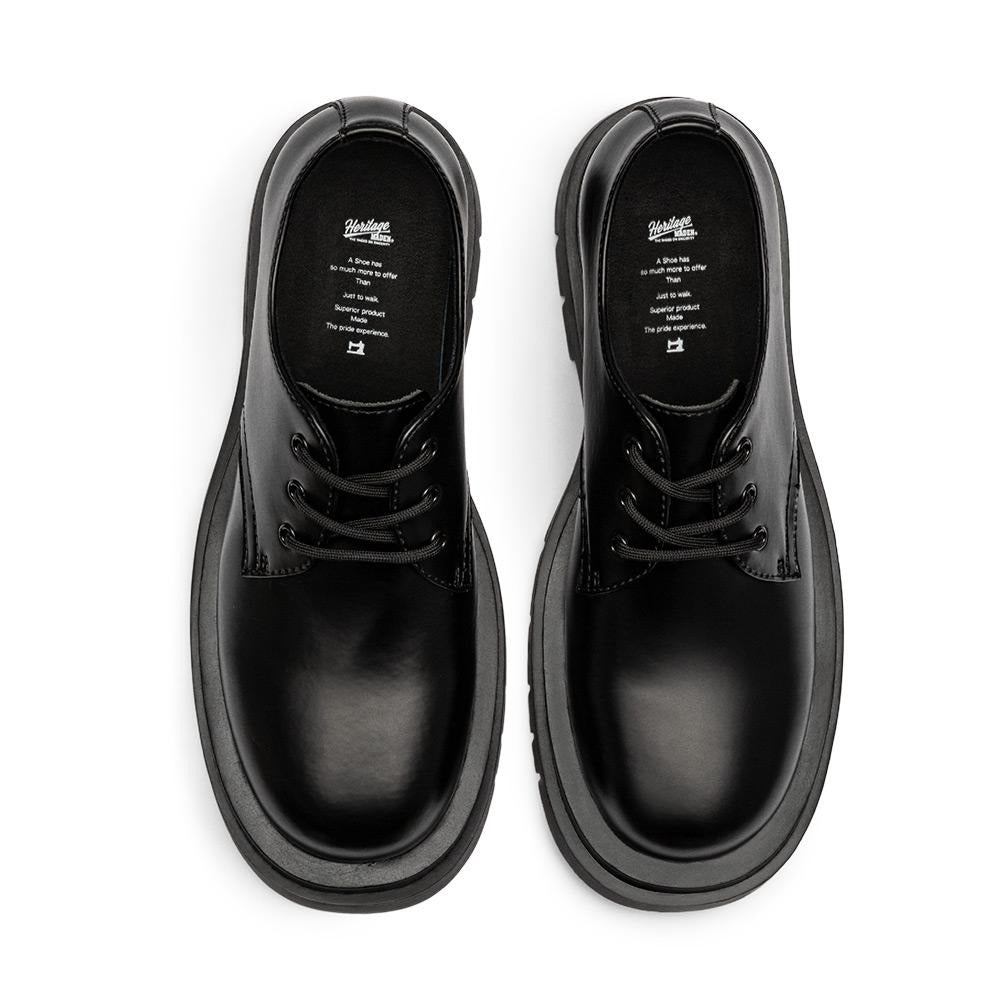 MADEN Schwarze Derby-Schuhe – Klobige Dicksohle