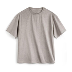 Camiseta de algodón pesado de ajuste relajado y cuello redondo MADEN