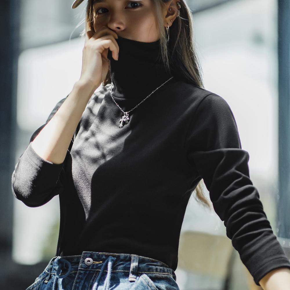 MADEN Damen Gerippter Rollkragenpullover