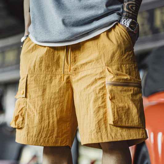 MADEN Herren schnelltrocknende Techwear Multi-Pocket Cargo Shorts