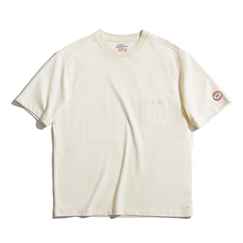 MADEN Schwere Baumwoll Baseballshirt mit Tasche