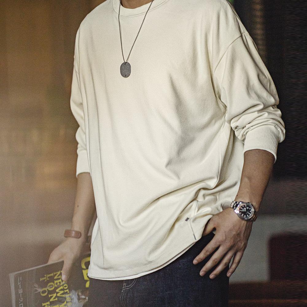 T-shirt à manches longues MADEN en molleton brossé double face 