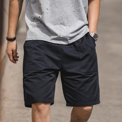 MADEN Baumwoll-Twill Cargo-Shorts mit elastischem Bund