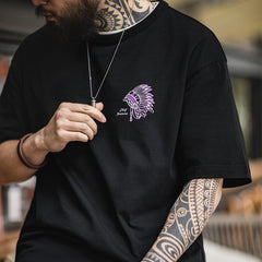 Camiseta con estampado de letras Indian - 100% algodón MADEN