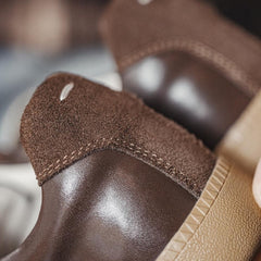 MADEN Retro Braune Wildleder Schuhe mit klobiger Sohle