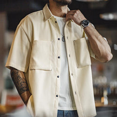 MADEN Herren Atmungsaktives, knitterfreies Baumwoll-Casual-Hemd
