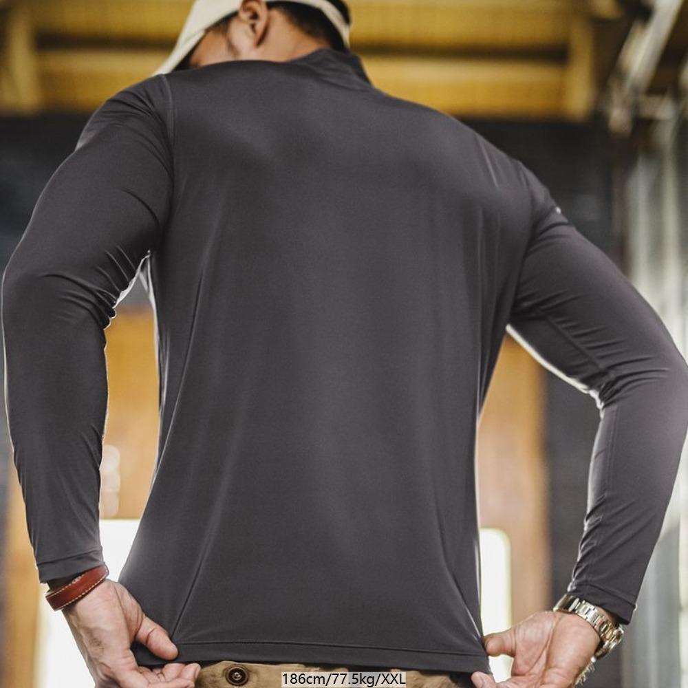 MADEN Ice Silk Slim Fit Stehkragen T-Shirt